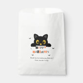 Schattige Zwarte Kat Halloween Bedankzakje (Voorkant)
