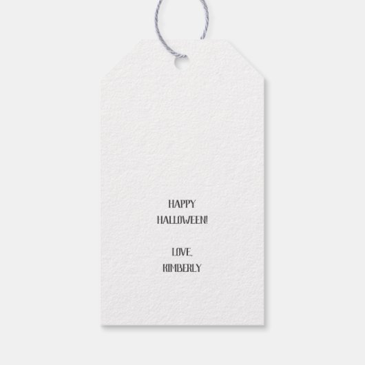 Schattige Zwarte Kat Halloween Cadeaulabel (Achterkant)