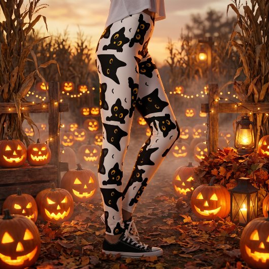 Schattige Zwarte Kat Halloween Leggings