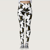 Schattige Zwarte Kat Halloween Leggings (Voorkant)
