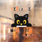 Schattige Zwarte Kat Halloween Raamsticker (Vel 2)