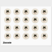 Schattige Zwarte Kat Halloween Ronde Sticker (Vel)