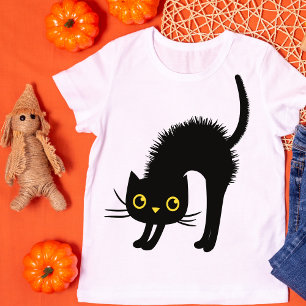 Schattige zwarte kat Halloween T-shirt