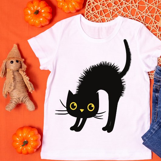 Schattige zwarte kat Halloween T-shirt