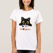 Schattige Zwarte Kat Halloween T-shirt (Voorkant)