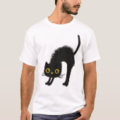 Schattige zwarte kat Halloween T-shirt (Voorkant)