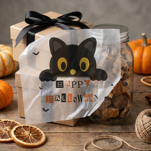 Schattige Zwarte Kat Halloween Tissuepapier