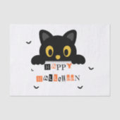 Schattige Zwarte Kat Halloween Tissuepapier (Voorkant)