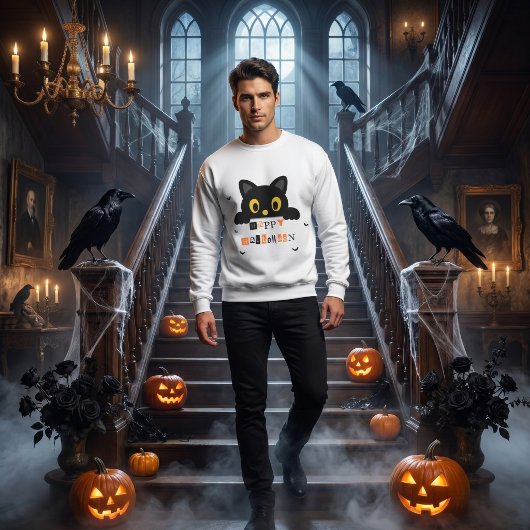 Schattige Zwarte Kat Halloween Trui