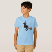 Schattige Zwarte Kat Heks Kinderen T-shirt (Voorkant volledig)