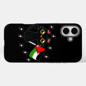 Schattige zwarte kat houdt Palestijnse vlag vast Case-Mate iPhone Case (Achterkant (horizontaal))
