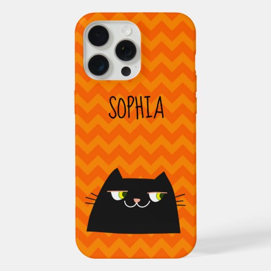 Schattige Zwarte Kat  iPhone Hoesje (Achterkant)