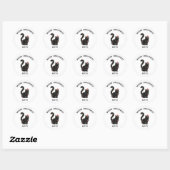 Schattige Zwarte Kat Kerststicker Ronde Sticker (Vel)