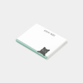 Schattige Zwarte Kat Kijkt Mint Persoonlijk Post-it® Notes (Schuin)