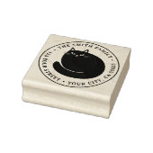 Schattige zwarte kat kitten retouradres rubberstempel (Stempel)