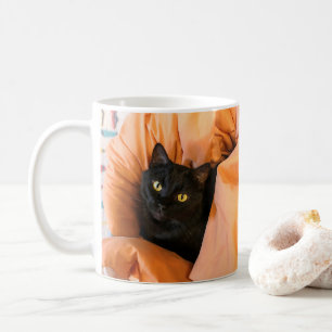 Schattige Zwarte Kat Koffiemok