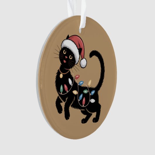 Schattige Zwarte Kat Liefhebber Kerstmis Moeder Ca Ornament (voorkant)