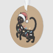 Schattige Zwarte Kat Liefhebber Kerstmis Moeder Ca Ornament (voorkant)
