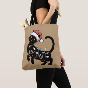 Schattige Zwarte Kat Liefhebber Kerstmis Moeder Ca Tote Bag
