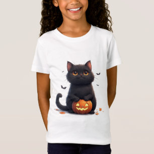 Schattige Zwarte Kat Magische Halloween Thema 🎃 T-shirt