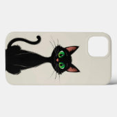 Schattige Zwarte Kat Met Groene Ogen Case-Mate iPhone Case (Achterkant (horizontaal))