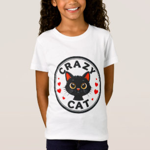 Schattige Zwarte Kat met Hartjes T-shirt
