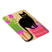 Schattige zwarte kat met kamerplanten magneet (Rechterzijde)