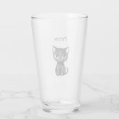 Schattige Zwarte Kat Miauw Glas (Achterkant)