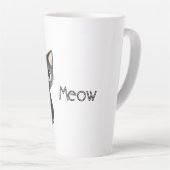 Schattige Zwarte Kat Miauw Latte Mok (Rechterhoek)