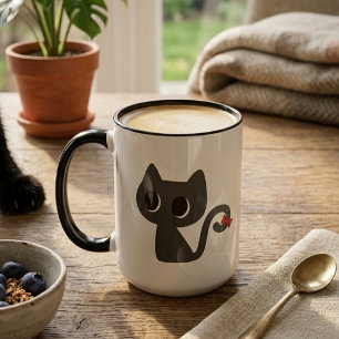 Schattige Zwarte Kat Mok