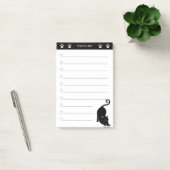 Schattige zwarte kat op zwart-witte post-it notiti post-it® notes (Kantoor)