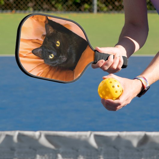 Schattige Zwarte Kat Pickleball Paddle (Insitu)