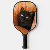 Schattige Zwarte Kat Pickleball Paddle (Achterkant)