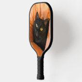 Schattige Zwarte Kat Pickleball Paddle (Links)
