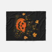 Schattige Zwarte Kat Pompoen Jack O Lantern Kitty  Fleece Deken (Voorkant (Horizontaal))