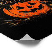 Schattige Zwarte Kat Pompoen Jack O Lantern Kitty Poster (Hoek)