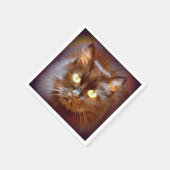 schattige zwarte kat servetten (Hoek)