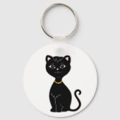 Schattige zwarte kat sleutelhanger (Achterkant)