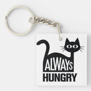 Schattige zwarte kat sleutelhanger