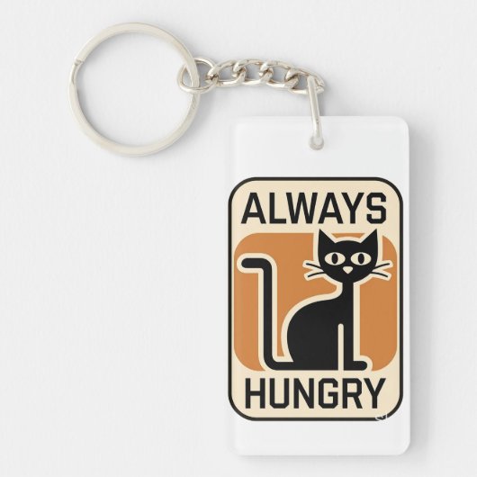 Schattige zwarte kat sleutelhanger (Voorkant)