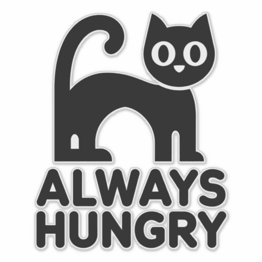 Schattige zwarte kat sticker (Voorkant)