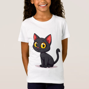 Schattige zwarte kat t-shirt