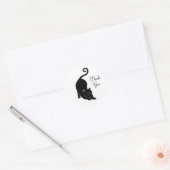 Schattige zwarte katje Bedankt Ronde Sticker (Envelop)