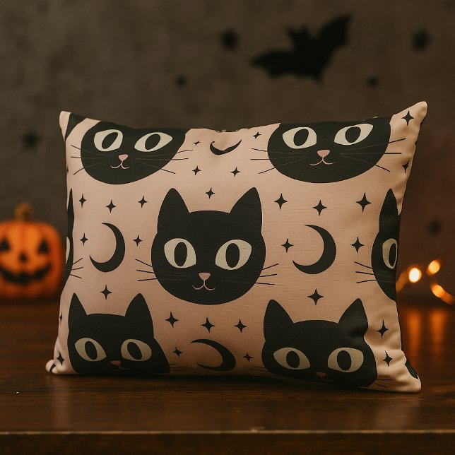 Schattige Zwarte Katten & Hemelse Halloween Kussen (Creator heeft geüpload)