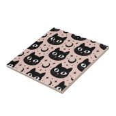 Schattige Zwarte Katten & Hemelse Halloween Tegeltje (Zijkant)