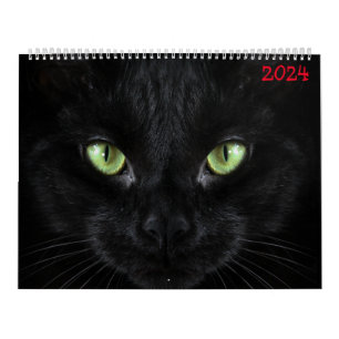 schattige zwarte katten kalender