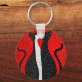 Schattige zwarte katten sleutelhanger (Voorkant)