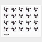 Schattige zwarte katten vierkante sticker (Vel)