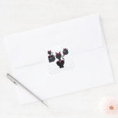 Schattige zwarte katten vierkante sticker (Envelop)