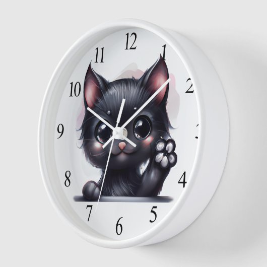 Schattige zwarte Kawaii-kat (Hoek)